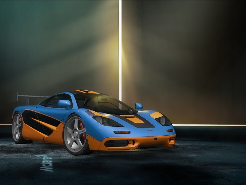 my mclaren f1 with "proving grounds" vinyl from nfs no limits