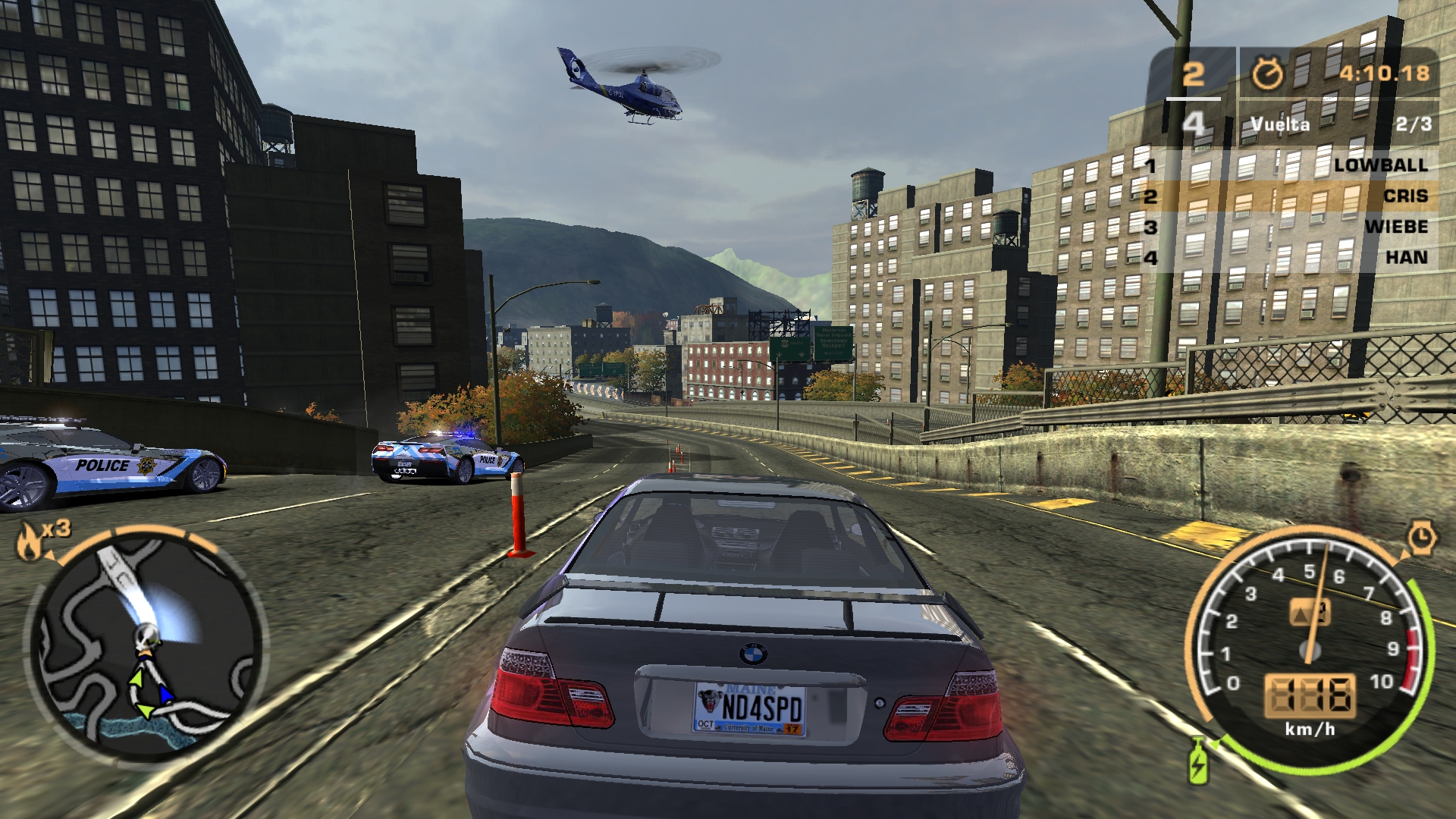 Need For Speed Most Wanted Better heat levels and police helicopter in races