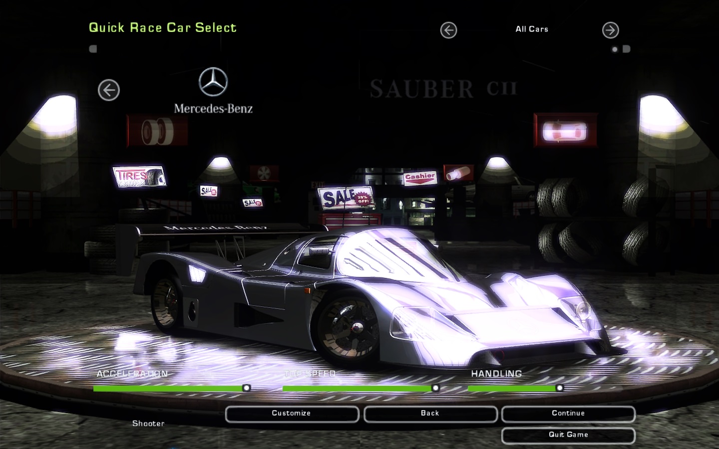 Need For Speed Underground 2 Mercedes Benz Sauber C11
