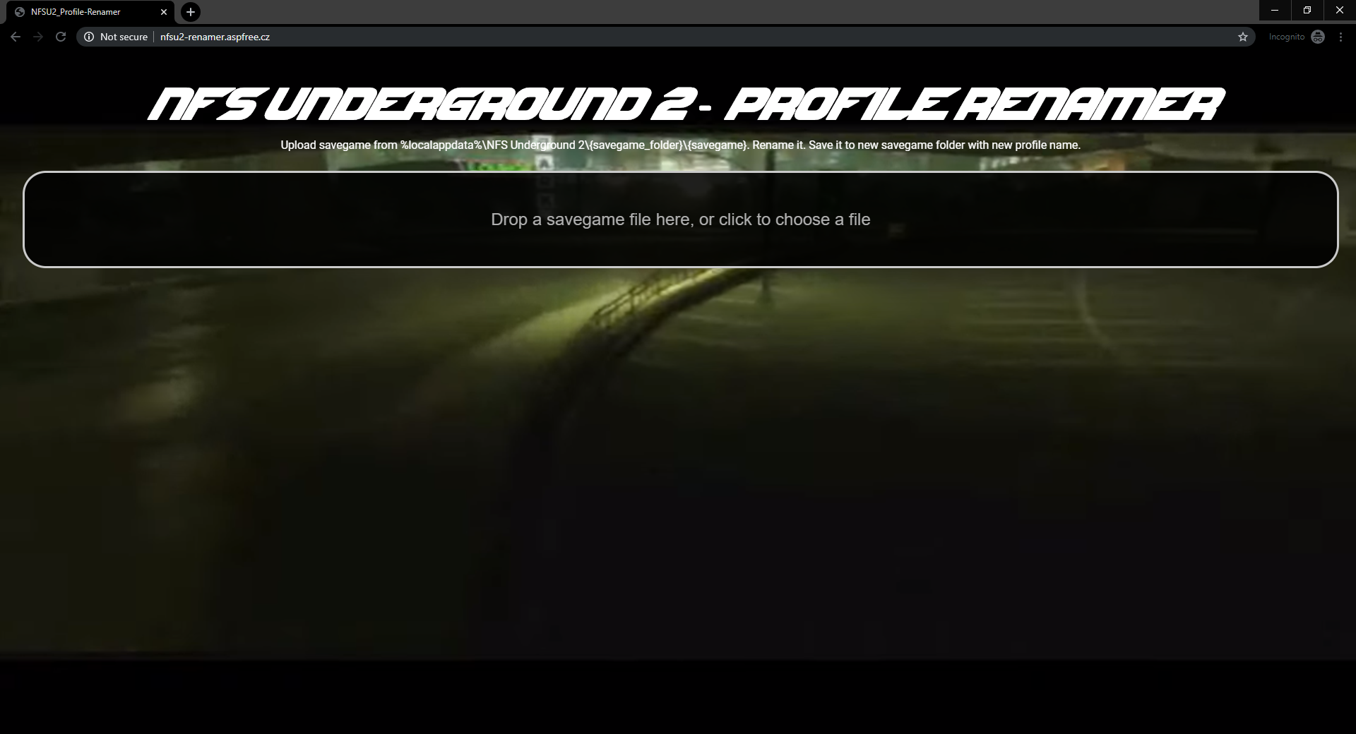 Need For Speed Underground 2 NFS Underground 2 Profile Renamer - web
