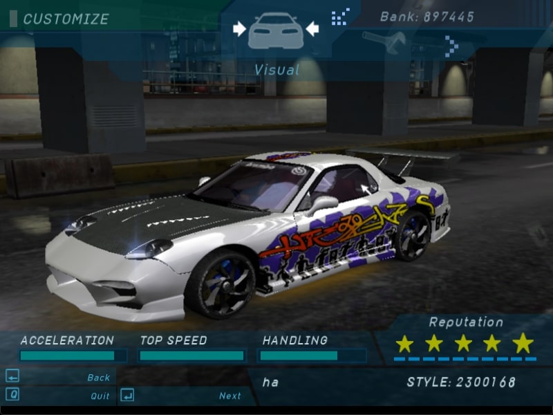 Need For Speed Underground Need For Speed Underground v1.4.0 Save Game (Nearly Complete + Tons Of Cash + RX-7 Fully Upgraded)