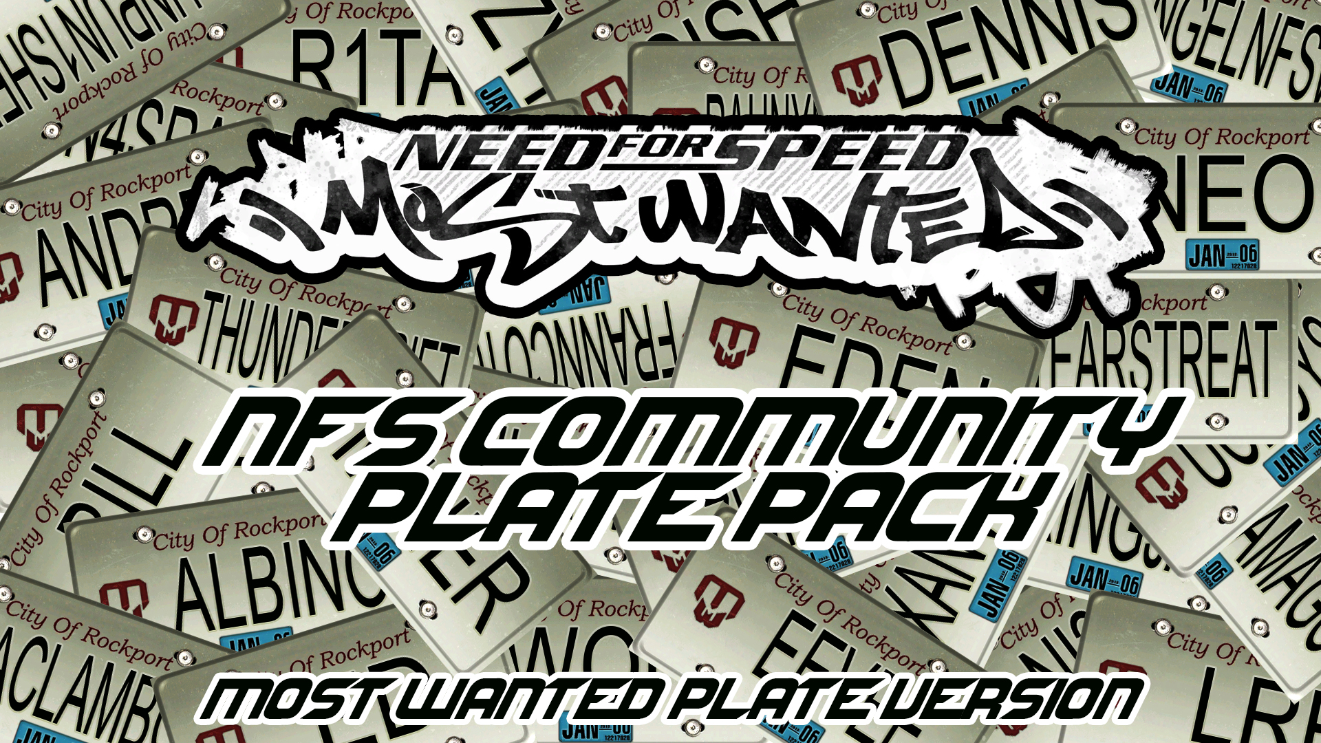 Need For Speed Most Wanted NFS MW NFS Community Plate Pack