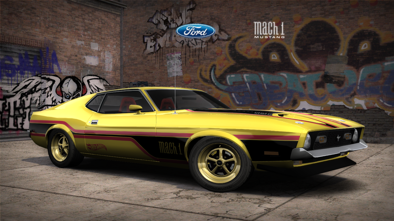 Need For Speed Most Wanted Ford Mustang Mach 1 (Hot Wheels : Flying Customs) (Addon/Replace Vinyl)