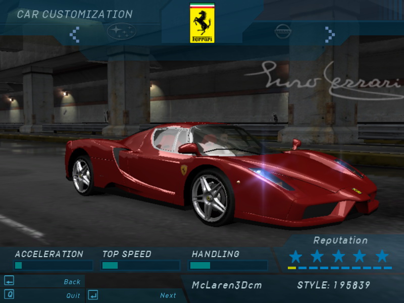 Need For Speed Underground Ferrari Enzo