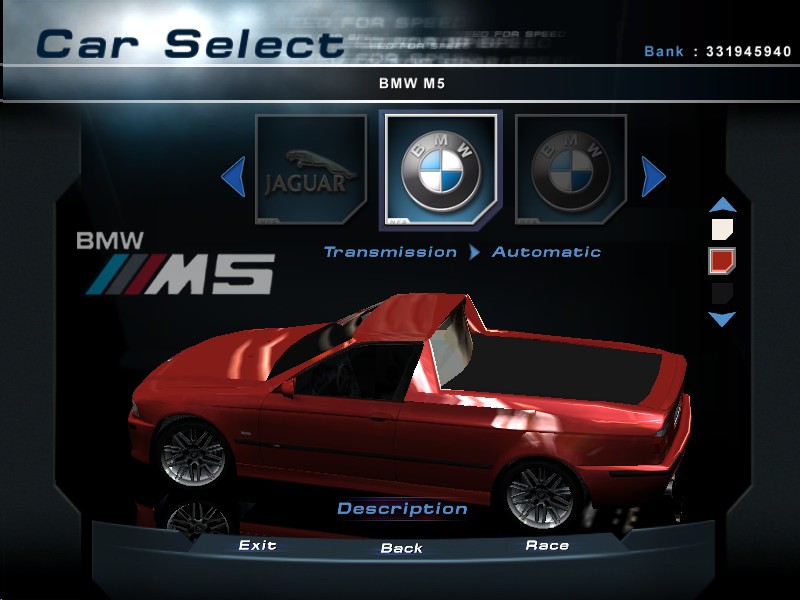 Need For Speed Hot Pursuit 2 BMW P5   (pick up)
