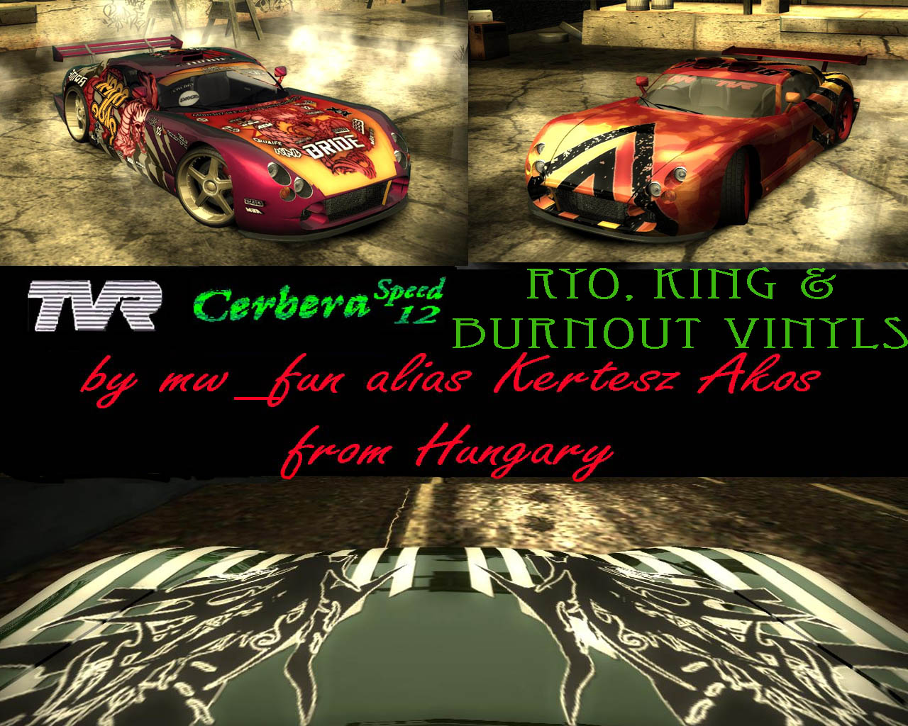 Need For Speed Most Wanted TVR Cerbera Speed 12 (KING,RIO,BURNOUT liveries)