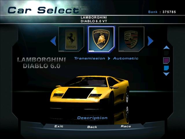 Need For Speed Hot Pursuit 2 Lamborghini diablo SRT (Street race tuned)