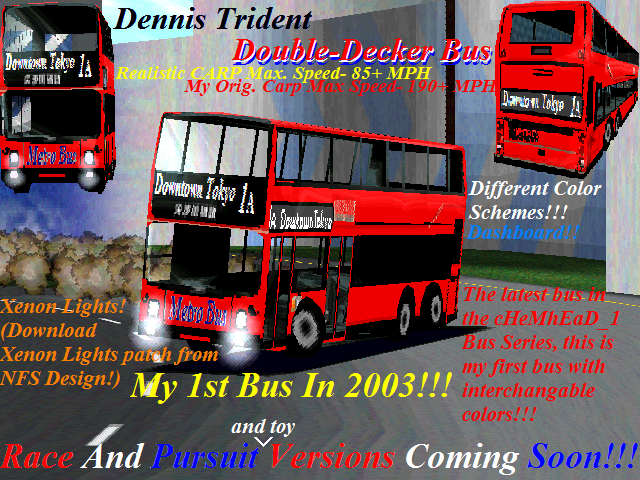 Need For Speed Hot Pursuit Fantasy Dennis Trident Double Decker Bus (Fast/Heavy CARP)