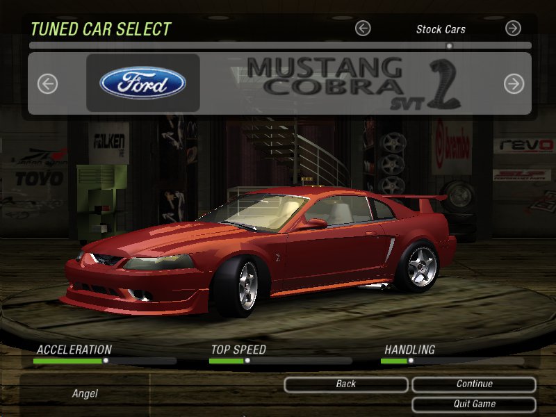 Need For Speed Underground 2 Ford mustang cobra