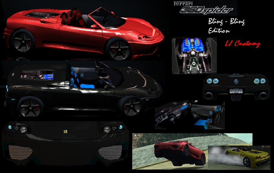 Need For Speed Hot Pursuit 2 Ferrari 360 Spider Bling - Bling Edition