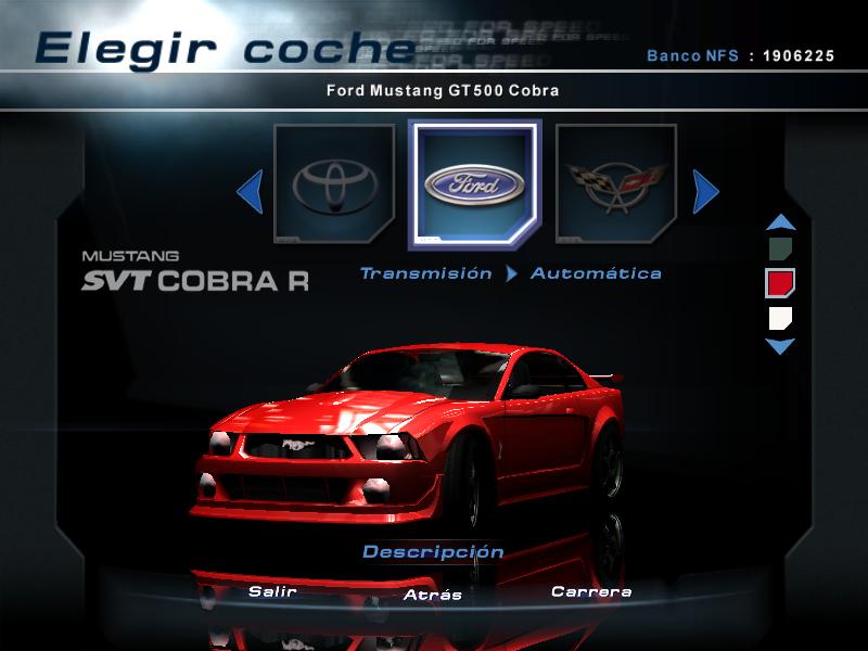 Need For Speed Hot Pursuit 2 Ford Mustang GT500 SVT Concept