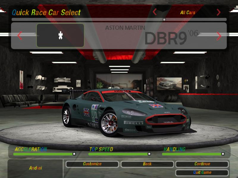 Need For Speed Underground 2 Aston Martin DBR9 '06