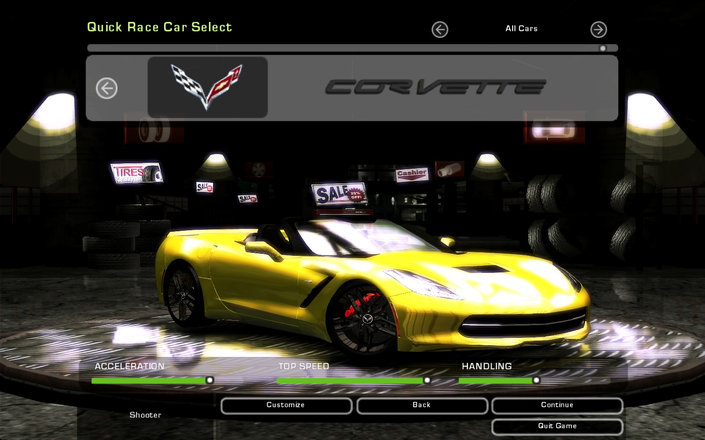 Need For Speed Underground 2 Chevrolet Corvette C7 Stingray Convertible