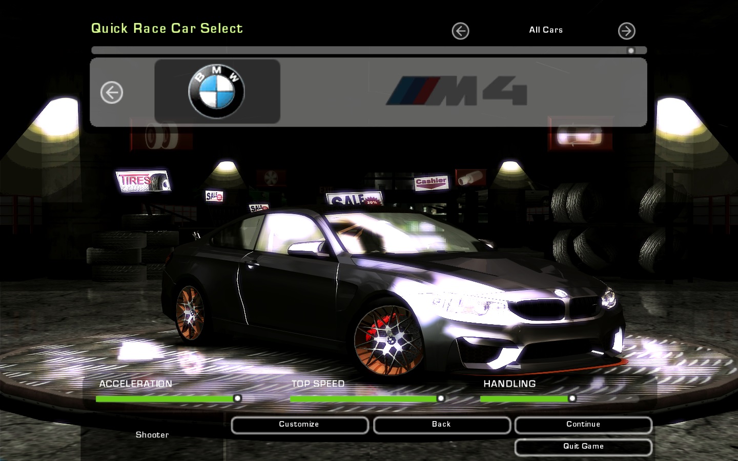 Need For Speed Underground 2 BMW M4 GTS